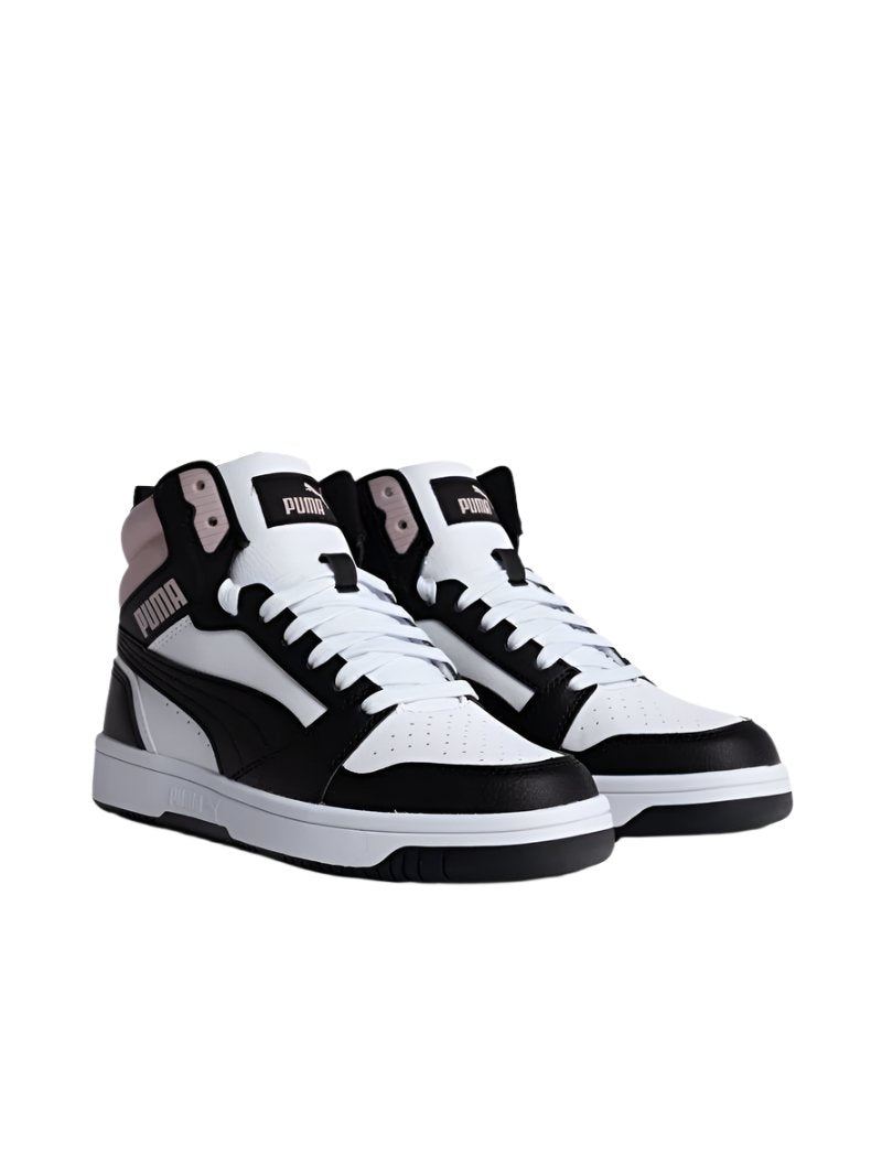 Puma 39232622 Adults Rebound V6 Mid Shoes White And Pink