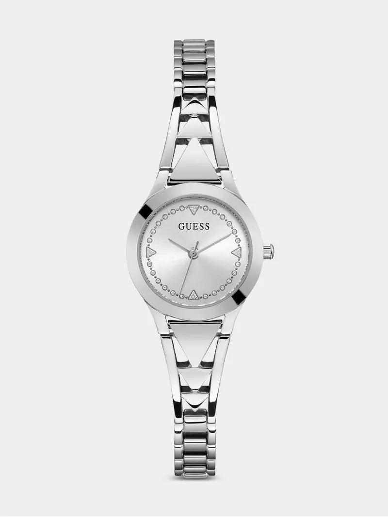 Guess Tessa Silver CZ Strap Dial Watch