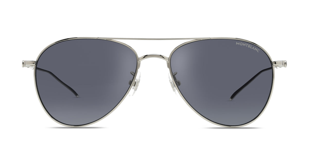 Mont Blanc Aviator Sunglasse For Men In Silver
