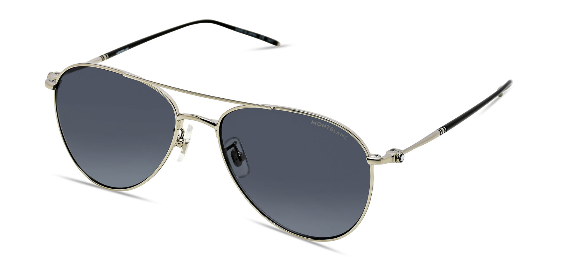 Mont Blanc Aviator Sunglasse For Men In Silver