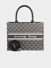 Sissyboy Bg517 Sb Printed Jacquard Tote Bag Black