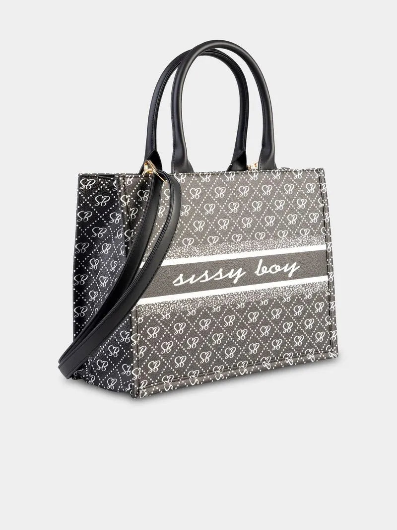 Sissyboy Bg517 Sb Printed Jacquard Tote Bag Black