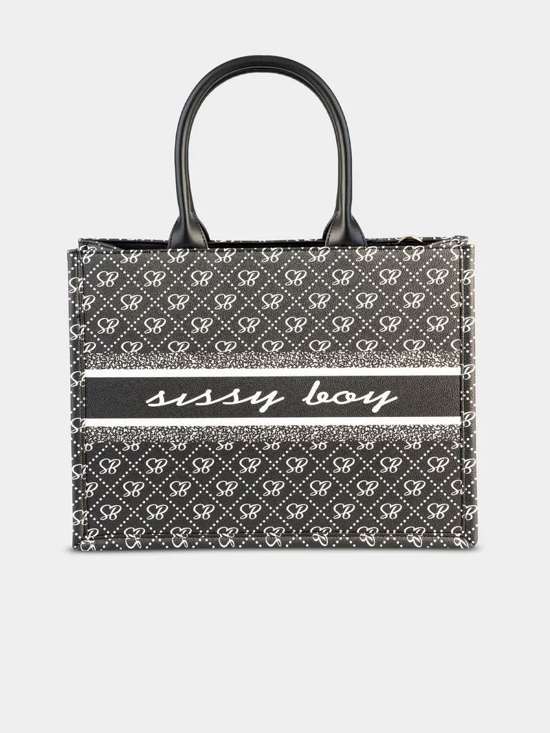 Sissyboy Bg517 Sb Printed Jacquard Tote Bag Black