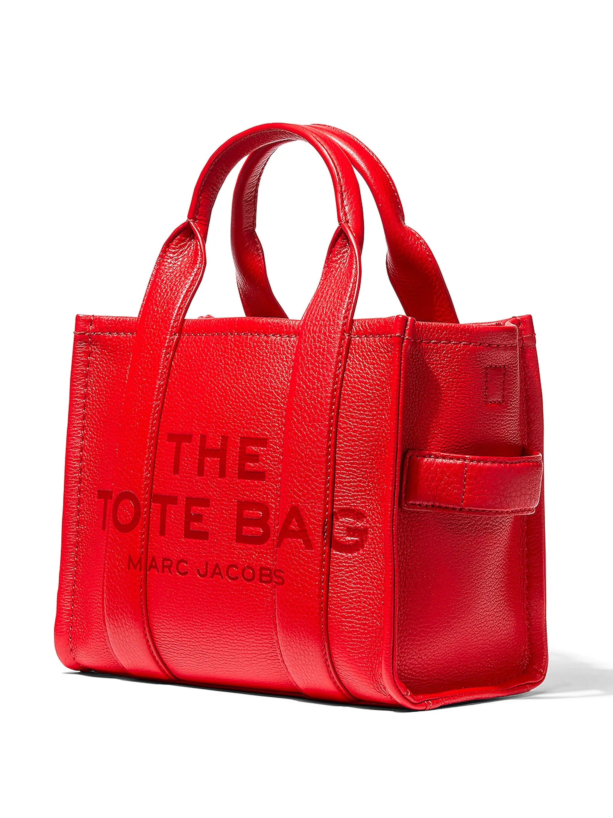 Marc Jacobs Womens The Leather Mini Tote Bag In Red