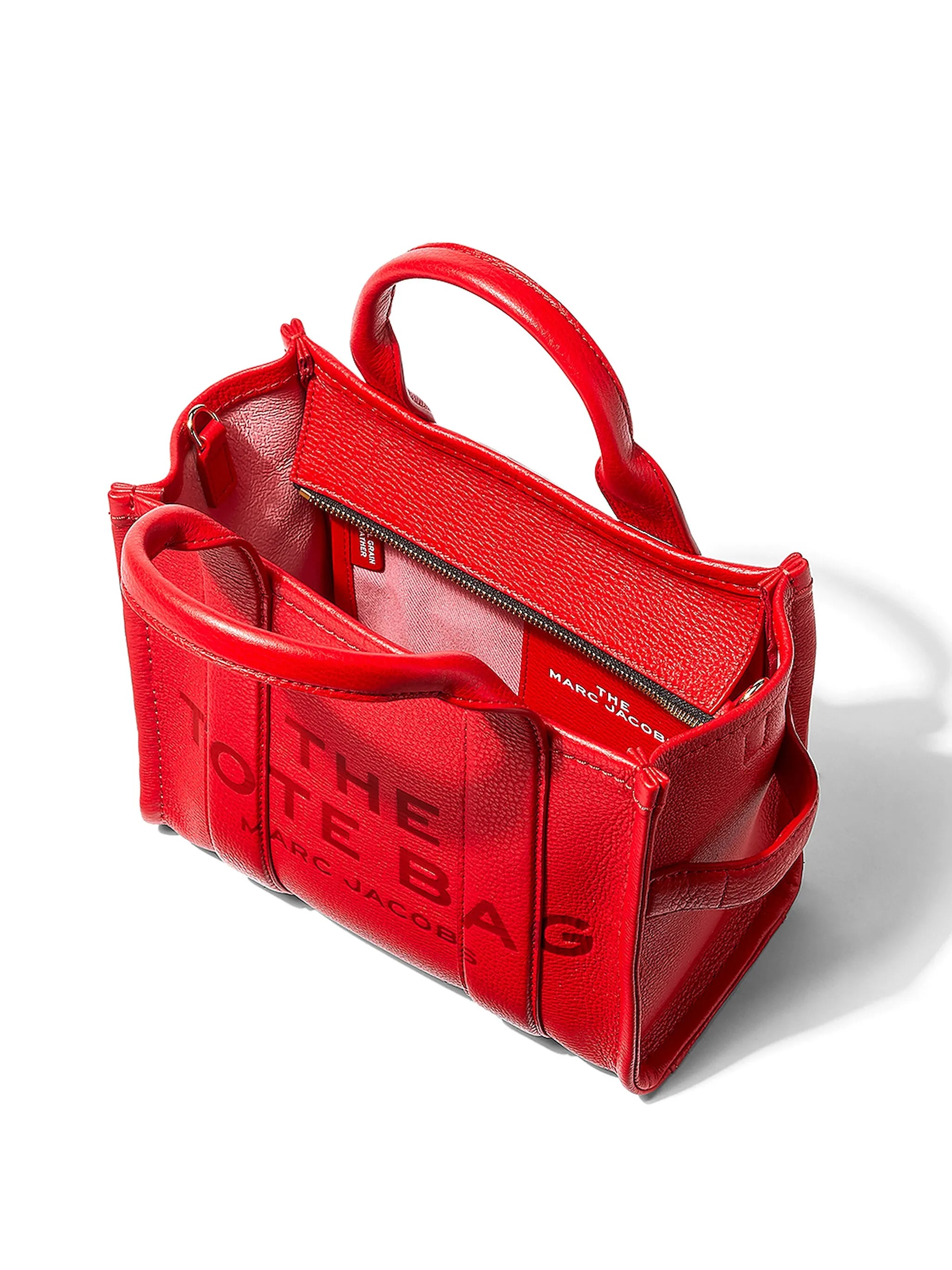 Marc Jacobs Womens The Leather Mini Tote Bag In Red