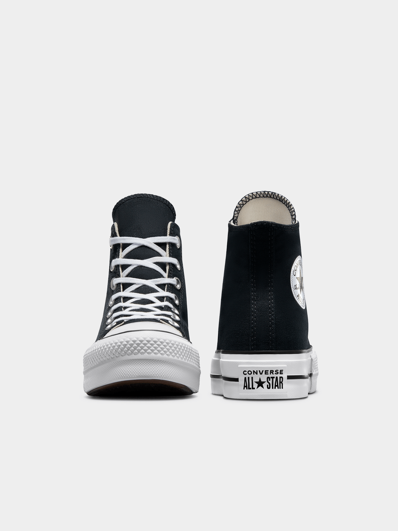 Converse Womens Ctas Lift Hi Canvas Black And White Sneaker