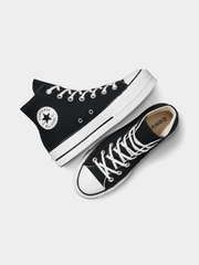 Converse Womens Ctas Lift Hi Canvas Black And White Sneaker