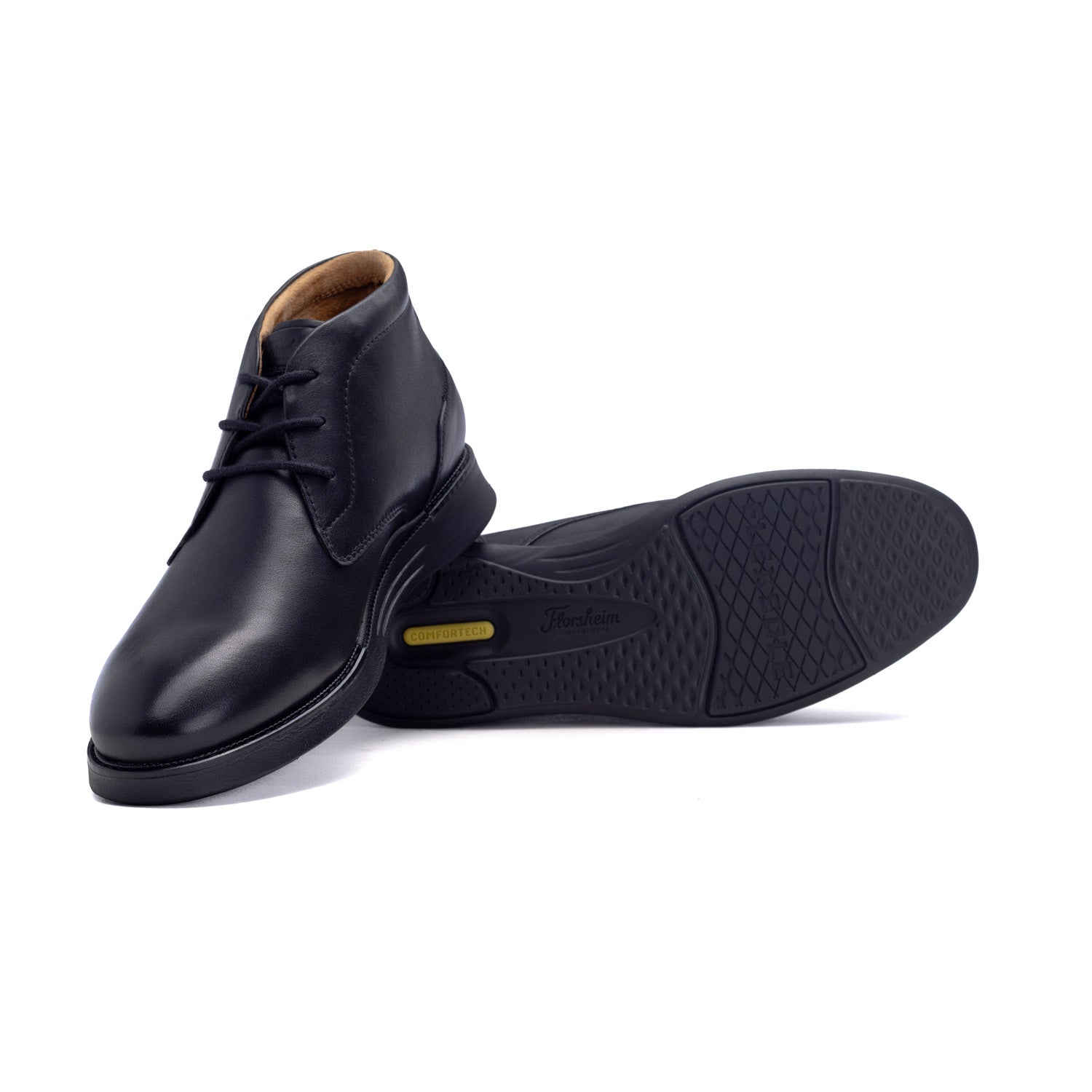 Florsheim Mens Launch Chukka Leather Shoes In Black
