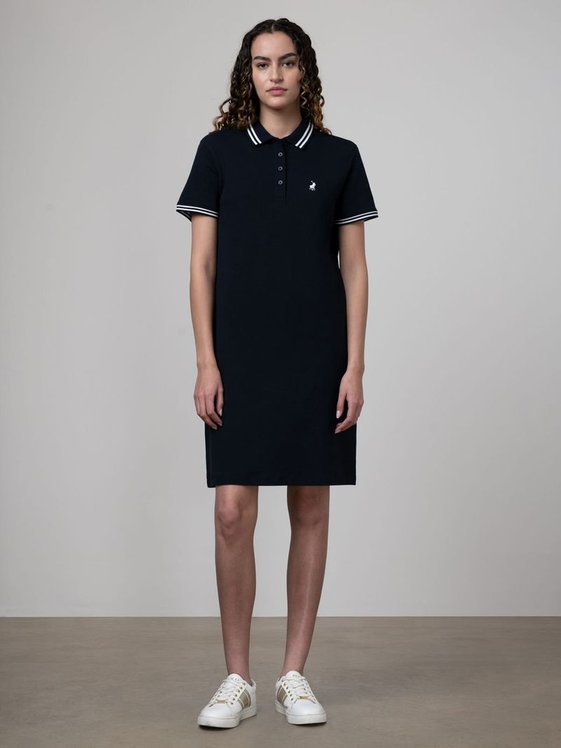 Polo 0055310 Wmn Jenny Ss Jacquard Golfer Dress