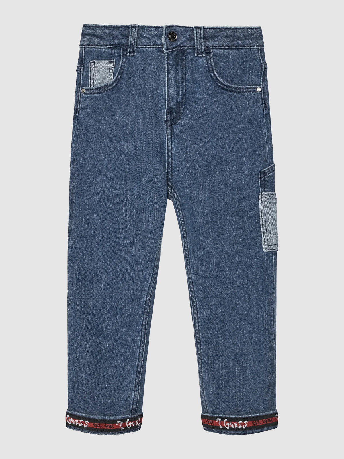 Guess Boys 2B Comfort Oversized Jeans In Denim Blue