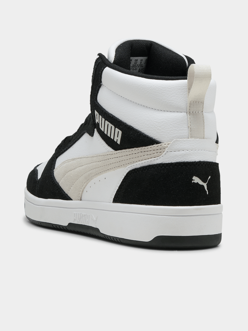 Puma Mens Rebound V6 Sd Shoes Black And White Sneaker