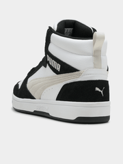 Puma Mens Rebound V6 Sd Shoes Black And White Sneaker