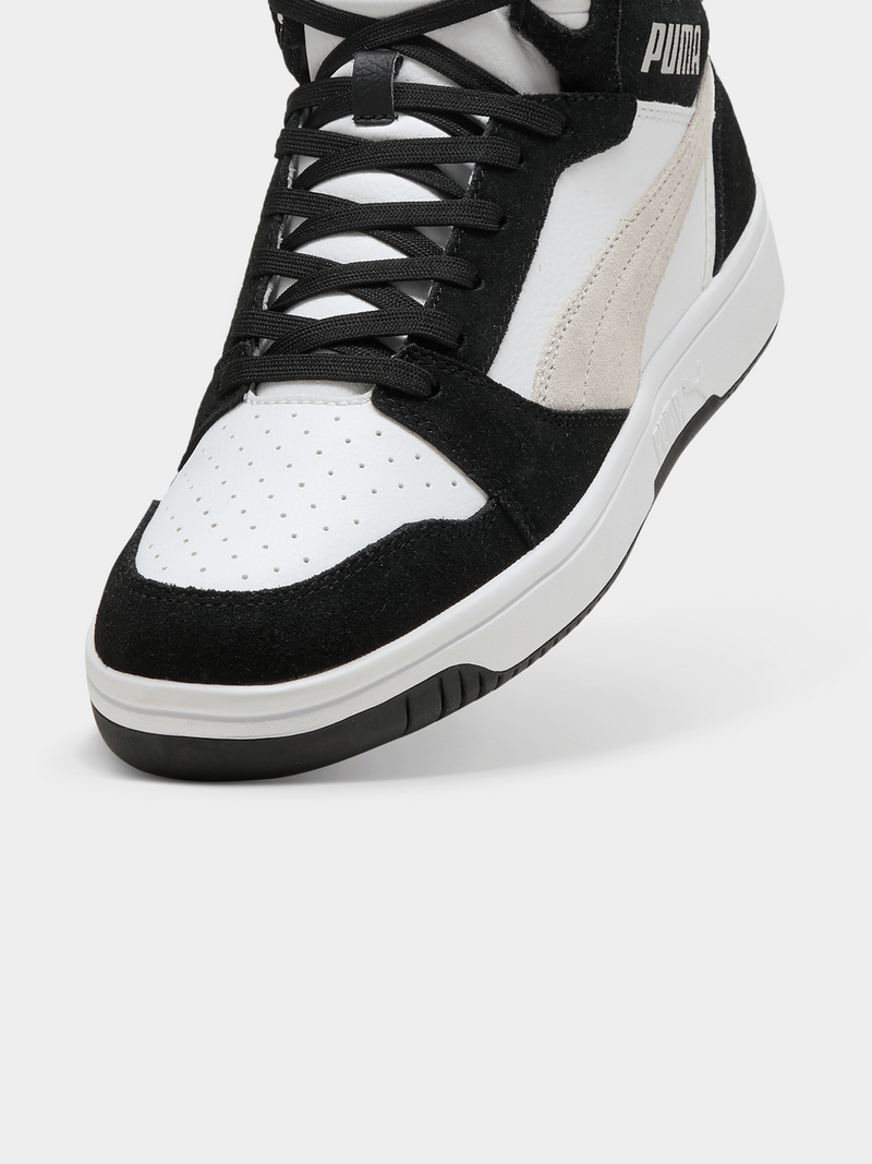 Puma Mens Rebound V6 Sd Shoes Black And White Sneaker