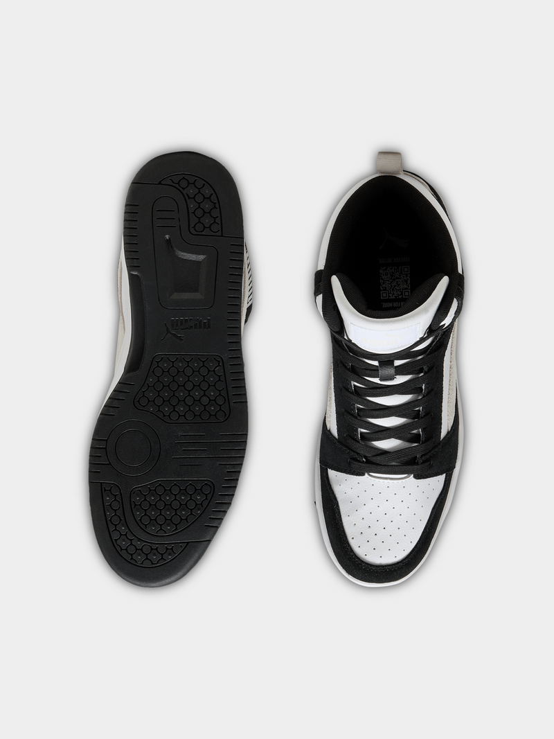 Puma Mens Rebound V6 Sd Shoes Black And White Sneaker