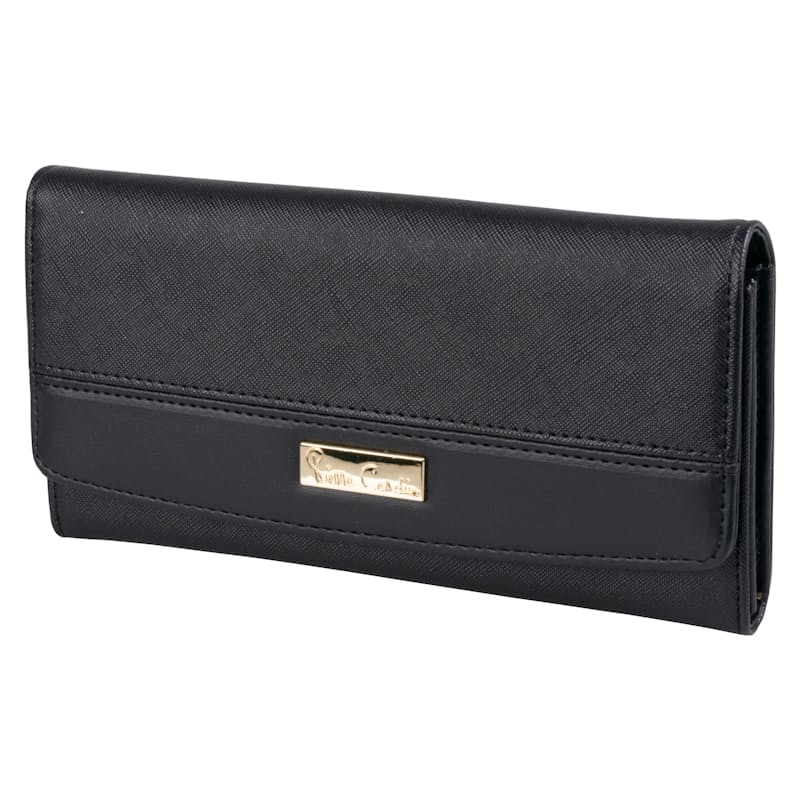 Pierre Cardin Aasha Floral Bifold Purse In Black