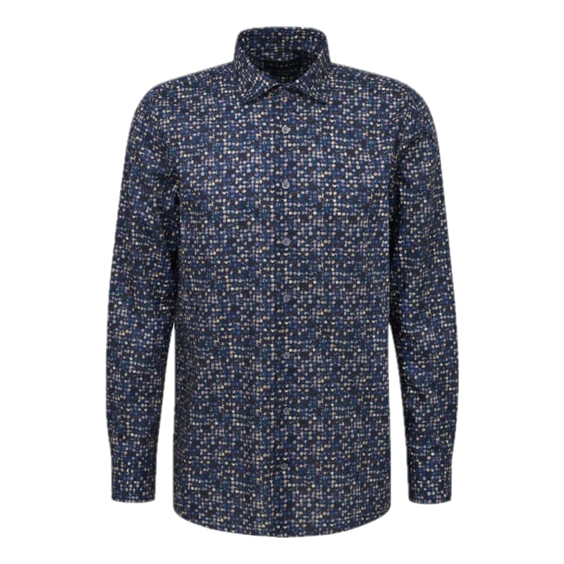 Bugatti Mens Casual Long Sleeve Shirt In Navy