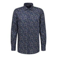 Bugatti Mens Casual Long Sleeve Shirt In Navy