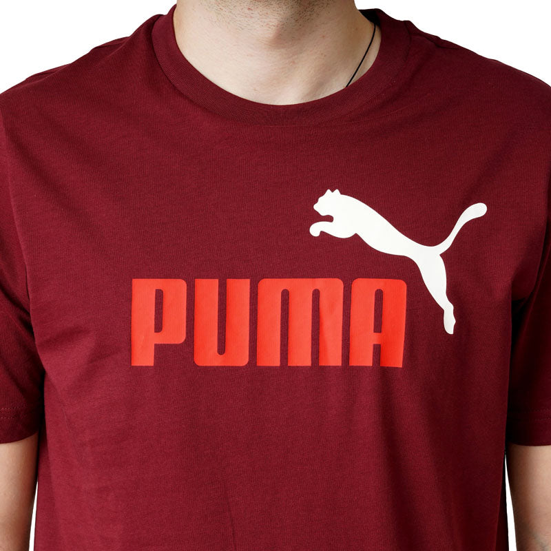 Puma Mens Color No.1 T-Shirts In Ruby