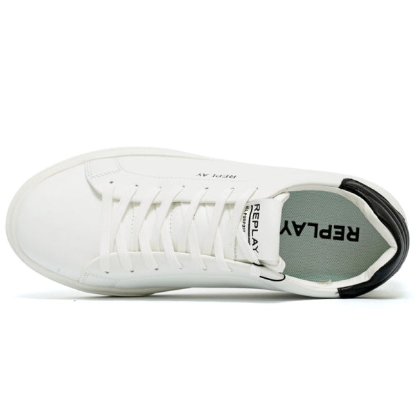Replay Mens Notting Soft Sneakers In White & Black