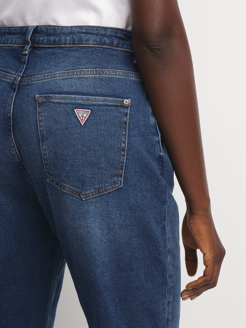 Guess High Rise Mom Jean Medium Wash