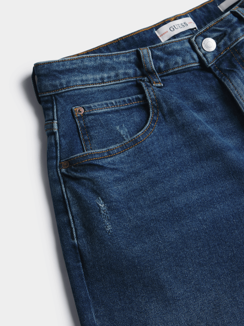 Guess High Rise Mom Jean Medium Wash
