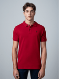 Polo Mens Stretch Pique Ss Golfer Crimson