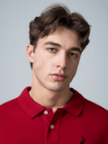 Polo Mens Stretch Pique Ss Golfer Crimson