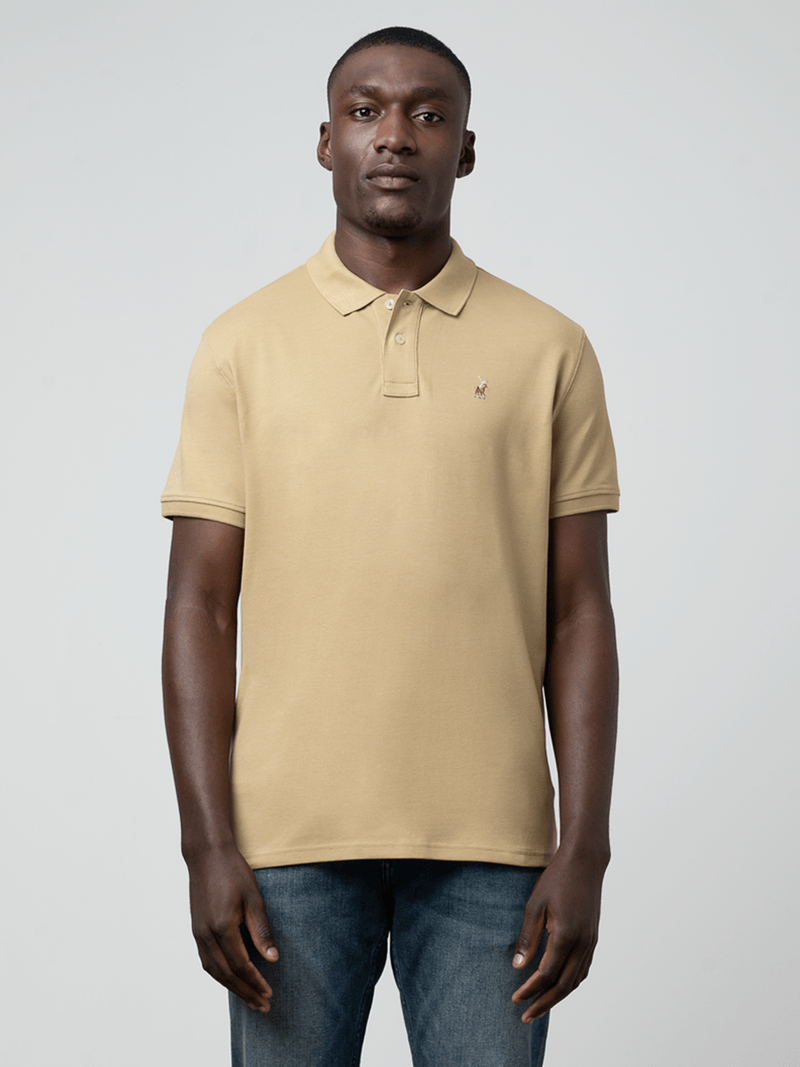 Polo Mens Essential Pique Ss Golfer Stone