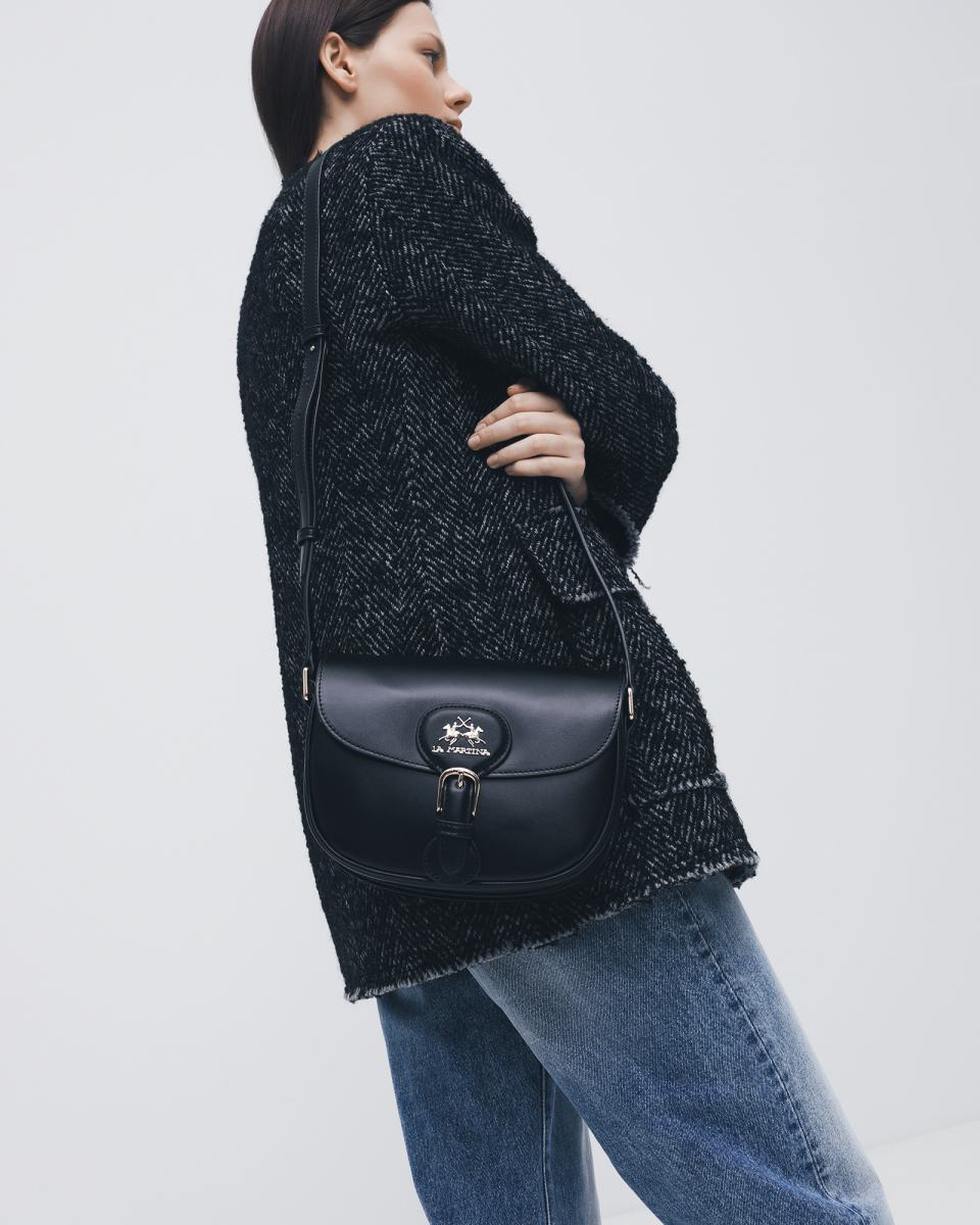 La Martina Heritage Camera Sling Bag In Black