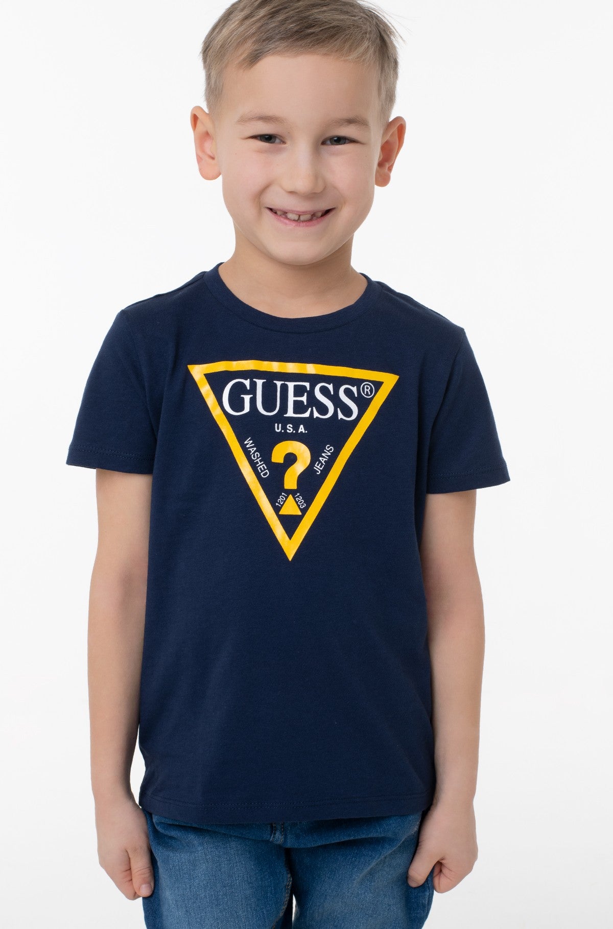 Guess Boys T-Shirt In Navy