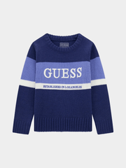 Guess Boys Long Sleeve 7B Sweater In Navy