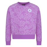 Converse Girls Floral Jacquard Crewneck Sweatshirt In Purple