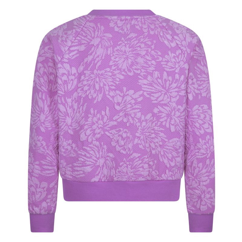 Converse Girls Floral Jacquard Crewneck Sweatshirt In Purple