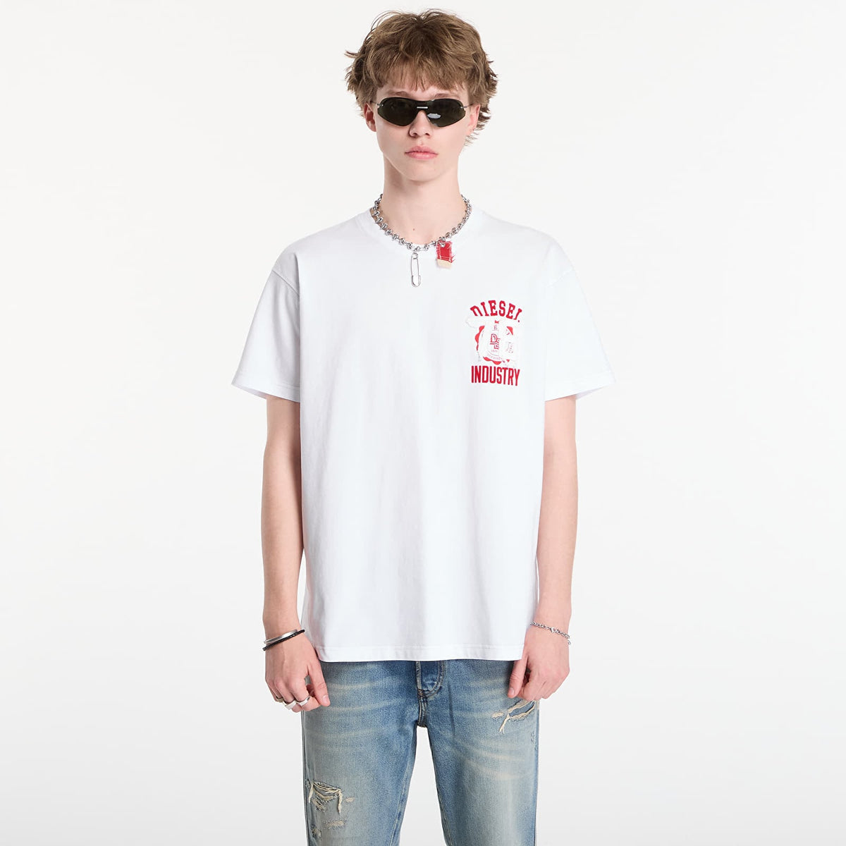 Diesel Mens T-Norm V14 T-Shirt In White