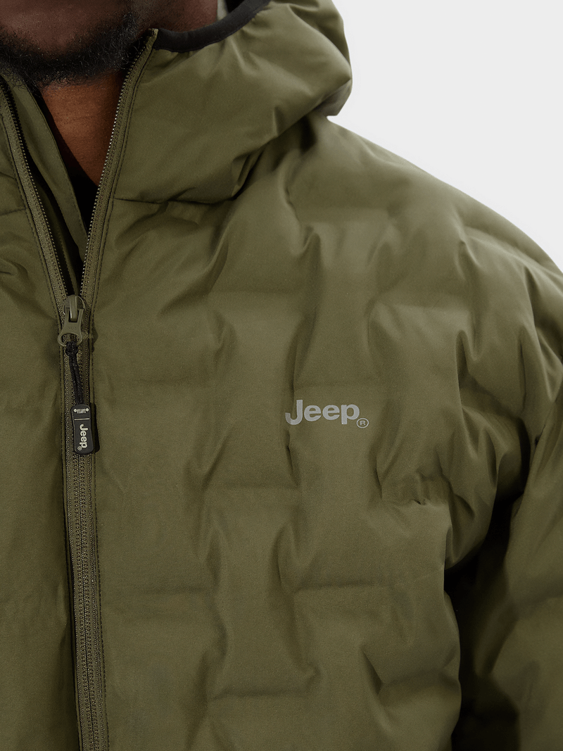 Jeep  Mens Hero Welded Puffer Jacket Olive