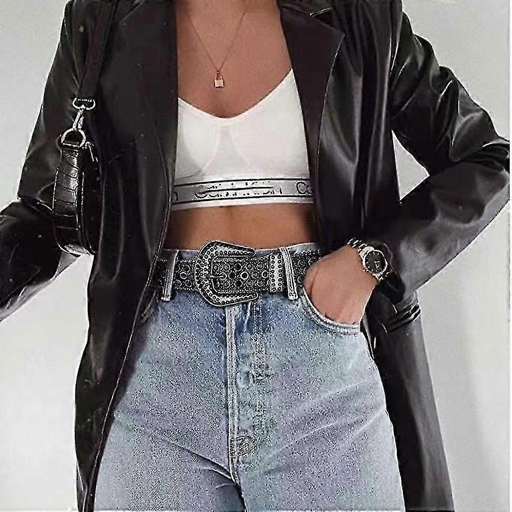 Sissy boy Womens Embellished Western Belt In Silver