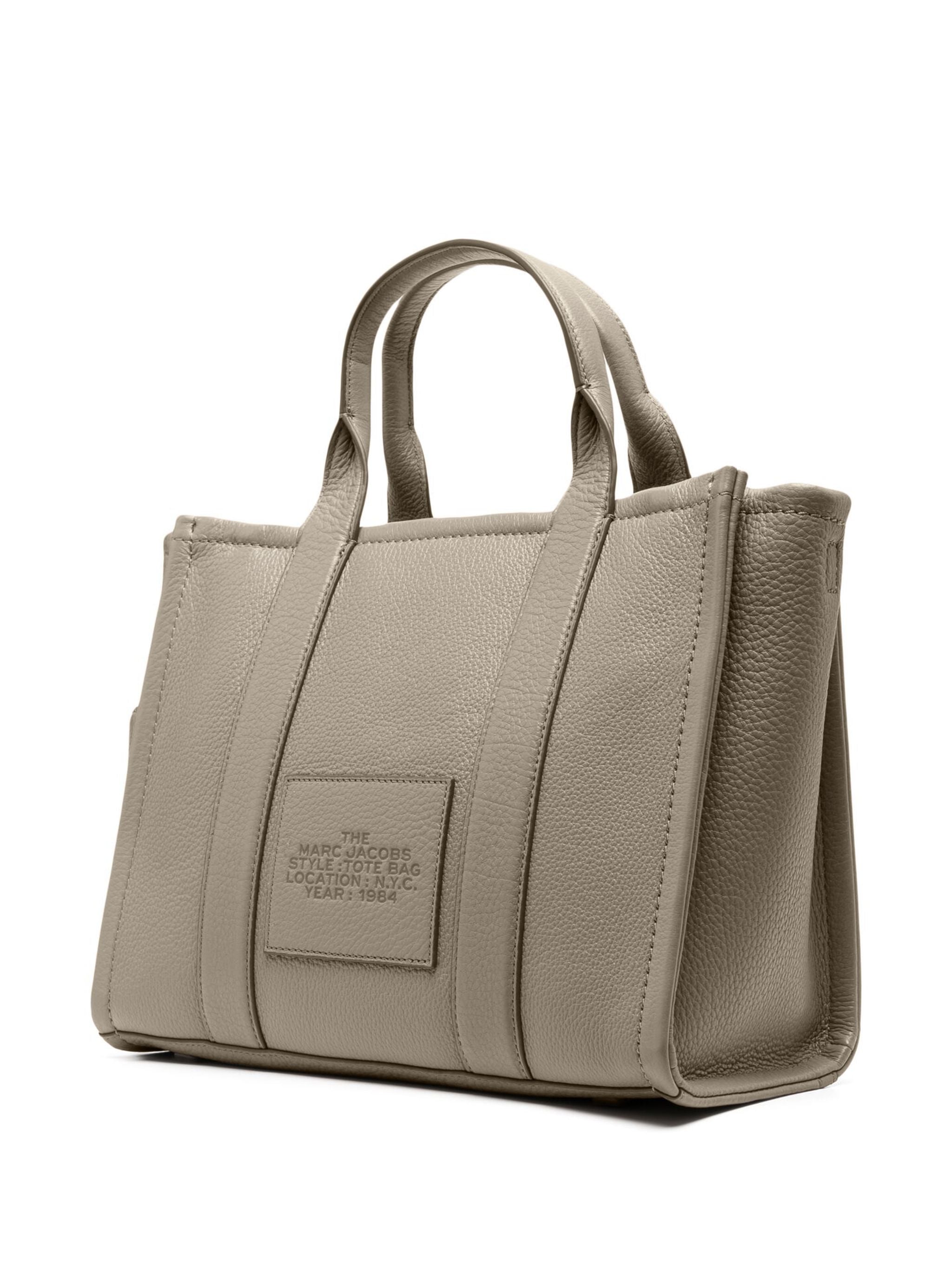 Marc Jacobs Leather Medium Tote Bag Cement