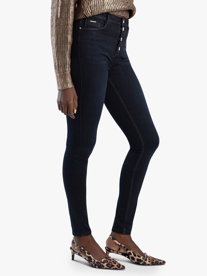 Sissyboy Ladies High Waist Dark Indigo Skinny Jean With Exposed Butt