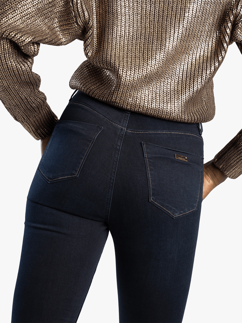 Sissyboy Ladies High Waist Dark Indigo Skinny Jean With Exposed Butt