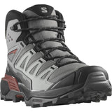 Salomon Mens X Ultra 360 Mid Gtx Shoes In Pewter/Black/Burnt Henna