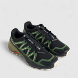 Salomon Mens Speedcross Peak Shoes In Black and Olive