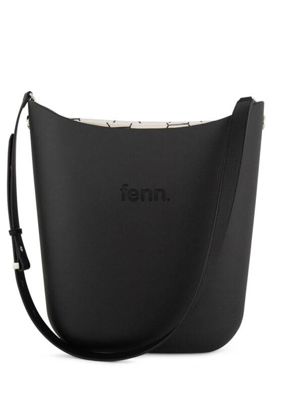 Fenn Silver Zip Black Handle Tote Bag In Black