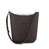 Fenn Gold Zip Chocolate Handle Tote Bag In Chocolate