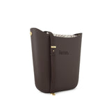 Fenn Gold Zip Chocolate Handle Tote Bag In Chocolate