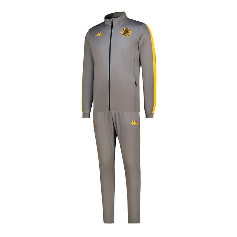 Kappa Kaizer Chiefs Mens 2 Piece Salcito Tracksuit In Grey & Yellow