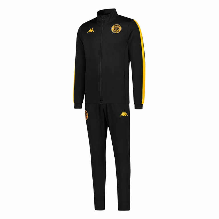 Kappa Kaizer Chiefs Mens 2 Piece Salcito Tracksuit In Yellow & Black