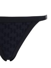 Karl Lagerfeld 231W2214 Monogram Bikini Bottoms Black