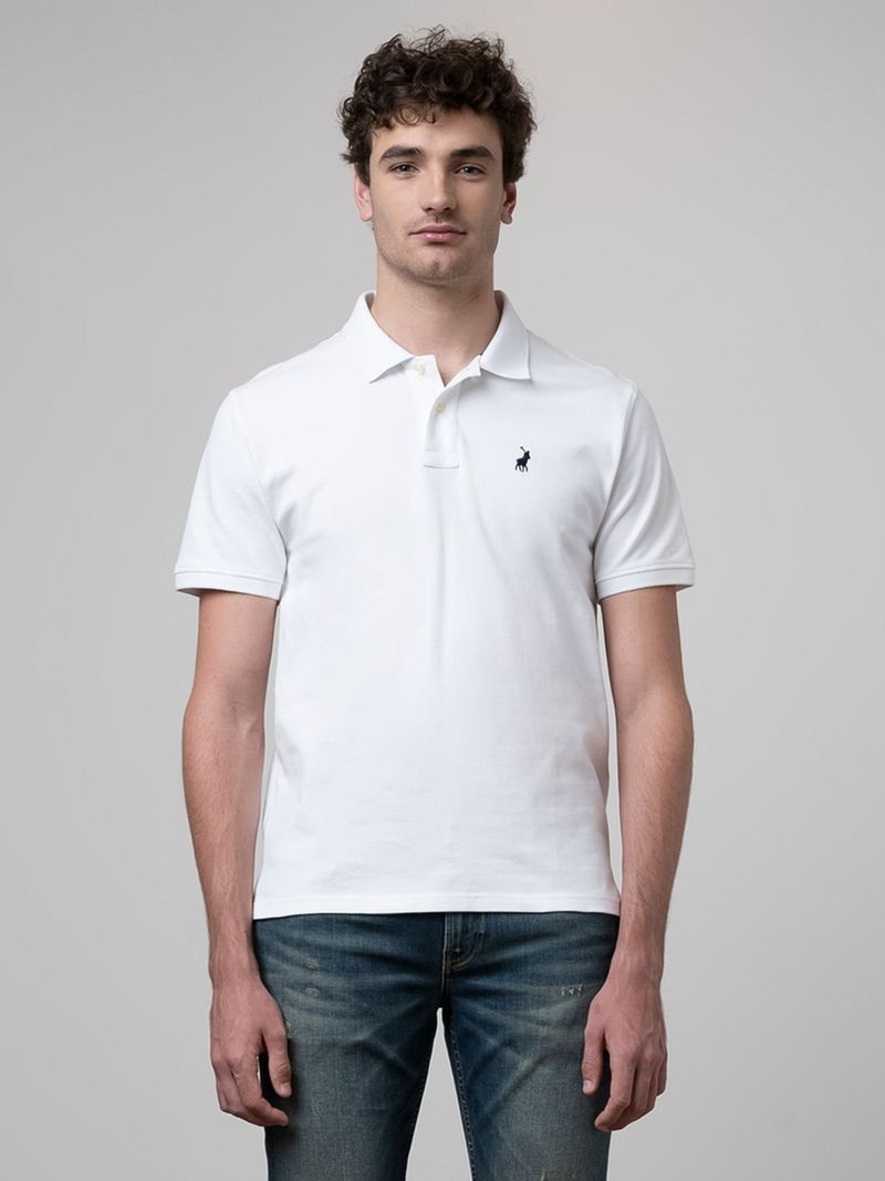 Polo Mens Stretch Pique Ss Golfer White