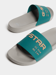 G-Star Raw Mens Cart V Slides In Grey & Green