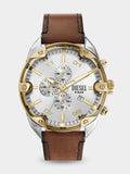 Diesel Spoked Chronograph Watch In Brown